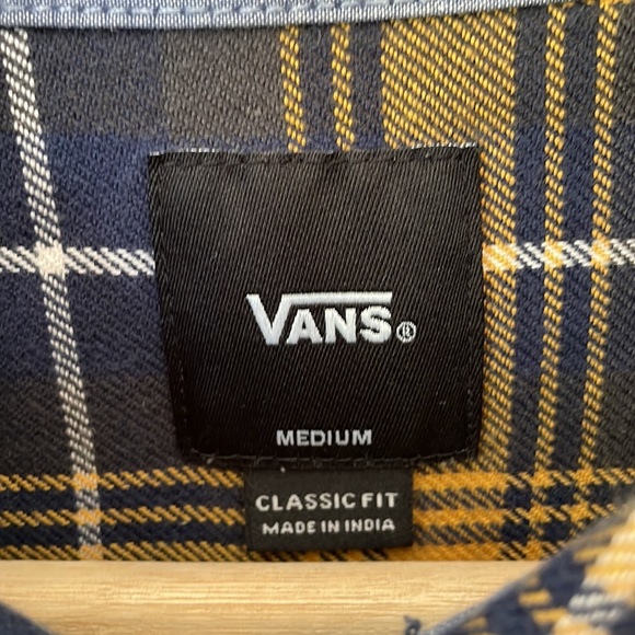 Vans Yellow/Navy Flannel Size Medium - Picture 4 of 4